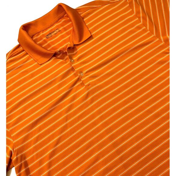 Nike Golf Polo Shirt Mens XL Dri Fit Wicking Short-Sleeve Striped Outdoor - Picture 1 of 7